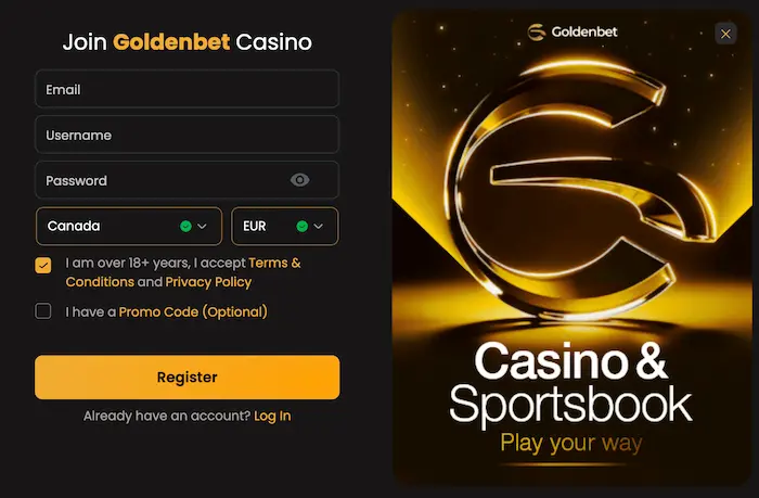 GoldenBet Casino CA reg
